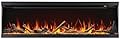 Astound 74 FlexMount Electric Fireplace - NEFL74AB - 74-Inch, Flexible Installation, Built-in or Wall Hanging, Realistic Flames, Wi-Fi Enabled, Voice or App Control, Included Logs and Woodland Kit