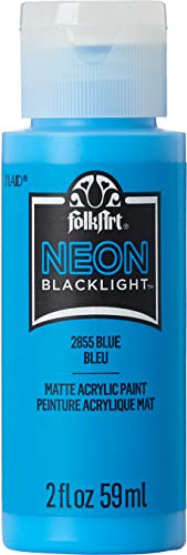 Image of FolkArt Neon Acrylic Paint in Assorted Colors (2 Ounce), 2855 Neon Blue,FANEON-2855