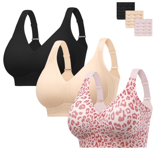 Image of HBselect Jelly Bras for Women No Underwire Plus Size Wireless Seamless Bras