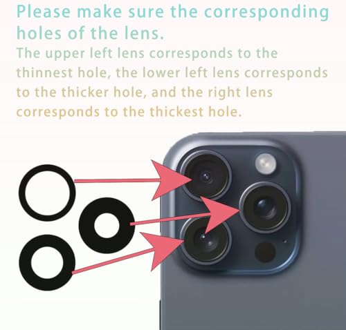 Image of 2 Packs Rear Camera Lens Glass Replacement for iPhone 15 Pro Camera Glass Lens Replacement with Repair Tools