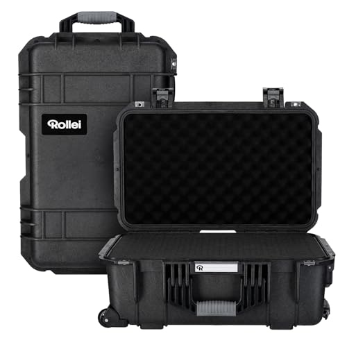 Rollei Maleta para cámara, Extremadamente Robusta, irrompible e Impermeable, Grande, con Ruedas, para Exteriores, regulación automática de la presión y protección antirrobo, maletín para cámara