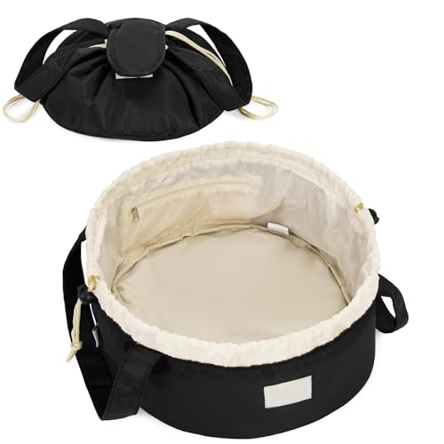 Barrel Drawstring Makeup Bag Large Cosmetic Bag Toiletry Organizer for Women