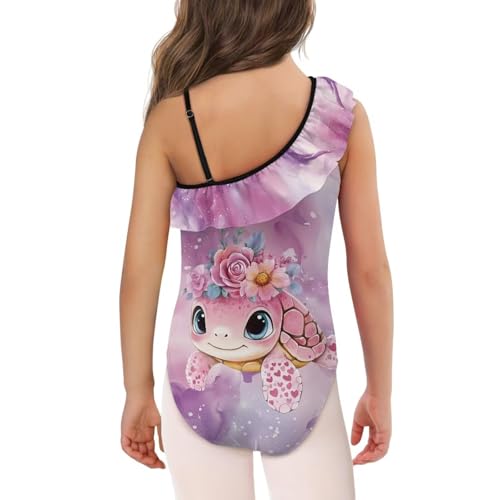 One Piece Swimsuit for Teen Girls Casual Ruffle Bathing Suit Trendy One Shoulder Swimwear with Adjustable Strap2