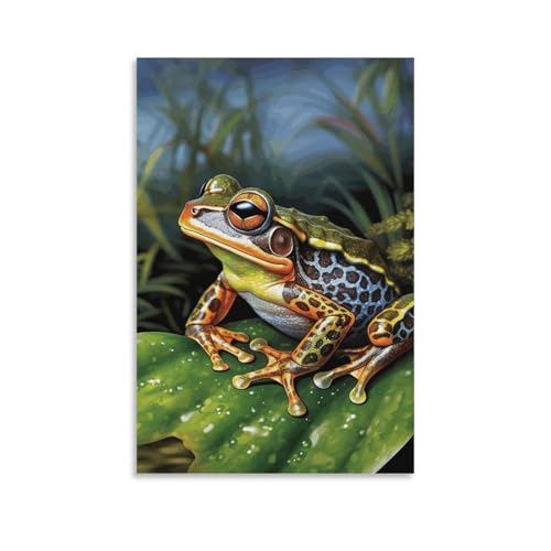 Toile murale grenouille tropicale pour habiller un mur vide chambre salon 60x90