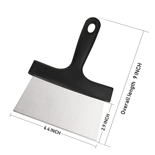 SHANGPEIXUAN Grill Griddle Scraper Stainless Steel Blade Grill Slant Edge Scraper Plastic Handle,Sturdy Food Scraper Tool Kitchen for Blackstone Grill Accessories,Outdoor Barbecue Turners Tools… - Thumbnail 2
