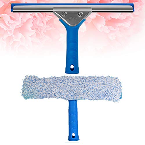 Kit de ferramentas de limpeza de janela e rodo de vidro de microfibra Cabilock 2 peças para limpeza