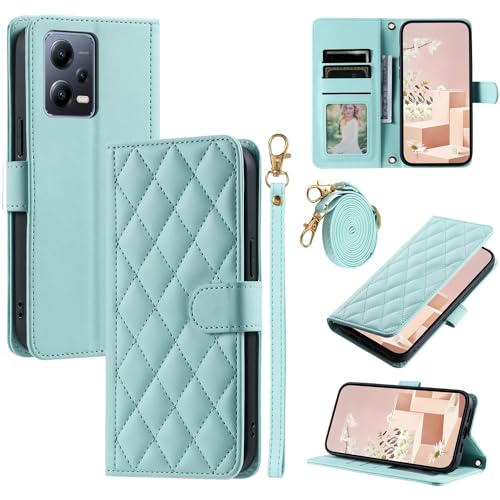 Étui portefeuille Xiaomi Redmi Note 12 5G anti-choc avec coque POCO X5 5G bandoulière
