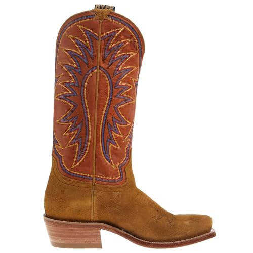 Hyer Womens Rose Hill Bronze Roughout 13 In Tangerine Vintage Goat Top Cowgirl Boot3