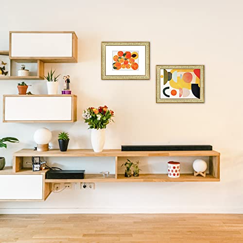 Golden State Art, 9X12 Photo Frame With White Mat For 6X8 Pictures & Real Glass, 1.25-Inch Wide, Antique Gold With Cream #TOP7