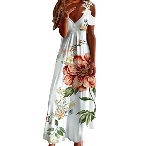 Vestidos para mujer, sin mangas, informal, vintage, cuello en V, vestido de noche, verano, playa, línea A, vestido maxi, vestido de noche, vestido de cóctel, vestido de túnica, vestido de baile