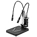 Lab Microscope Slides 6W 6500K Industrial Microscope LED Double Gooseneck Light Illuminator Lamp Spot Light Lamp Fill Light Lamp + 60 LED Ring Light Microscope Parts (Color : C)