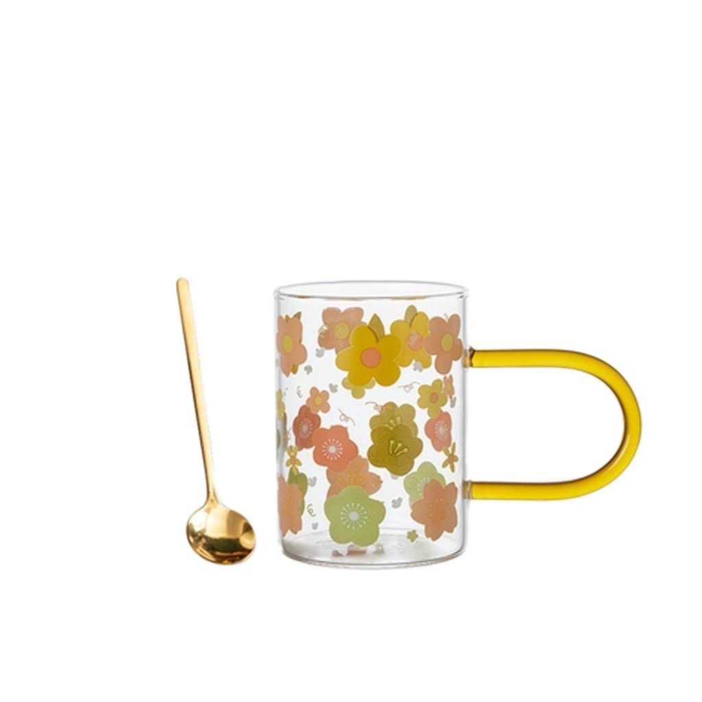 Tazza da caffè in Ceramica Bicchiere da Acqua Bicchiere da Ragazza Tazza da Design con Manico Stampa Tazza da Colazione di Grande capacità Tazza da tè per l'home Office(B)