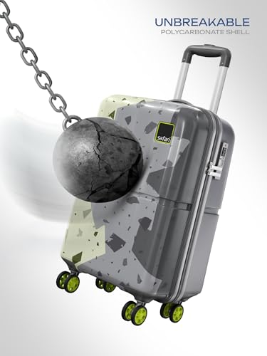 Image of Safari Tazzo 8 Wheels 55cm Cabin Size Trolley Bag, Hard Case Polycarbonate, 360º Wheeling Small Carry-on Luggage, Suitcase for Travel, Trolley Bags for Travel, Printed