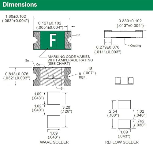 Fusible SMD 0603 3A action très rapide composant de protection SMF 32V code P - 2