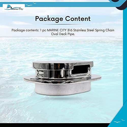 Marine City 316 Stainless Steel Chain Oval Deck Pipe Sturdy Durable In The Salt Water Environment Smooth Gloss Finish Polished Functional Design For Rv Marine Boat Yacht #TOP6