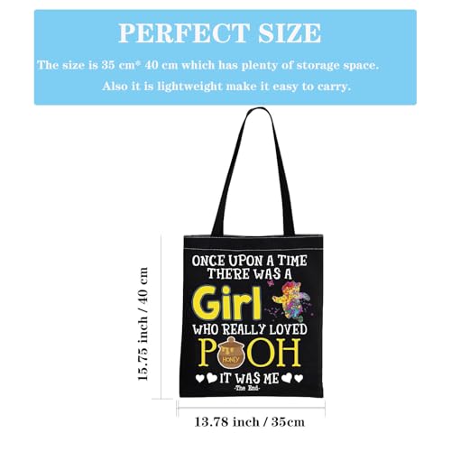 GJTIM Movie Inspired Bear Travel Bag Bear Accessories Bear Zipper Pouch for Bear Lovers (LovedP ToteBlack)2