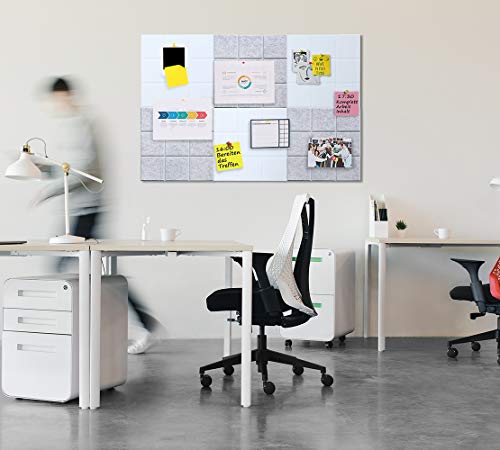 Uoisaiko Large 11.8"X11.8" Felt Board Tiles For Wall With 30 Push Pins, Pack Of 6 Pin Board Notice Boards For Home Office Kitchen, Bulletin Board Wall Tiles For Photos Memos #TOP2