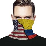 Sun Protection Scarves America Vs Colombia Vintage Flag Bandana Scarf Bandana Face Mask for Women Men Outdoor Dust Wind Neck Gaiter Headwear Headband