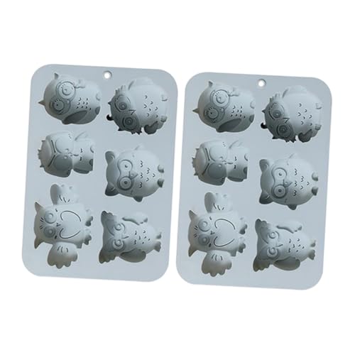 HIAKDOFT 2個 連猫頭鷹シリコンケーキ型 耐熱変形防止 繰り返し使用可能 お菓子作り用簡単ベーキングモールド 家 プロ用 素材