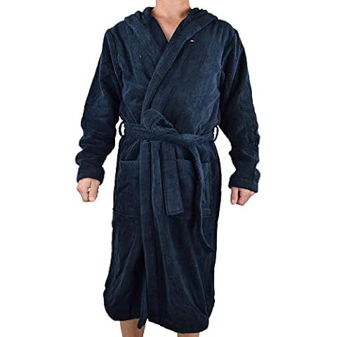 Tommy Hilfiger Men's Hooded Bathrobe in Navy Cover