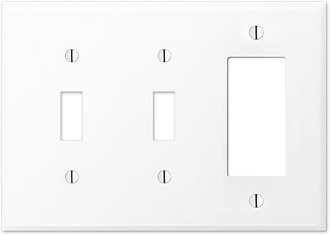 OVERSIZED 3 Gang Combo Metal Wall Plate - (2) Toggle with (1) Decorator ...