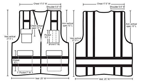 360 Usa Brand Ansi Class 2, 4 Pockets Reflective Safety Vest #TOP4
