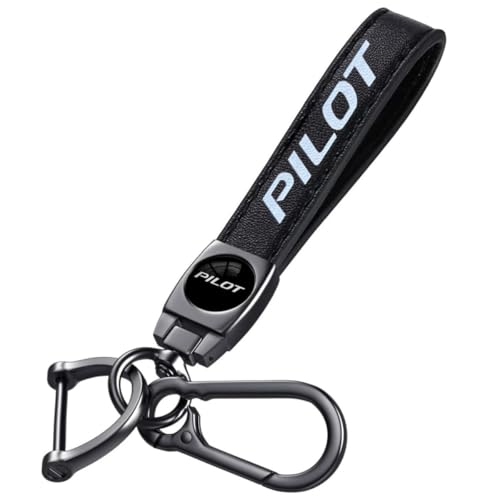 Image of HUIANTS Black Leather Car Keychain Metal Car Keyring Compatible with Honda PILOT Accessories, Keychain Keyring Family Present for Pilot Owners (for PILOT)
