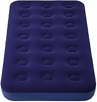 Colchão Inflável Casal Multiuso Reforçado – PVC Espesso com Superfície Flocada, Estrutura em Colunas de Ar Tipo Colmeia, Compacto e Confortável – 186x96x22cm Azul