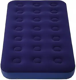 Colchão Inflável Casal Multiuso Reforçado – PVC Espesso com Superfície Flocada, Estrutura em Colunas de Ar Tipo Colmeia, Compacto e Confortável – 186x96x22cm Azul