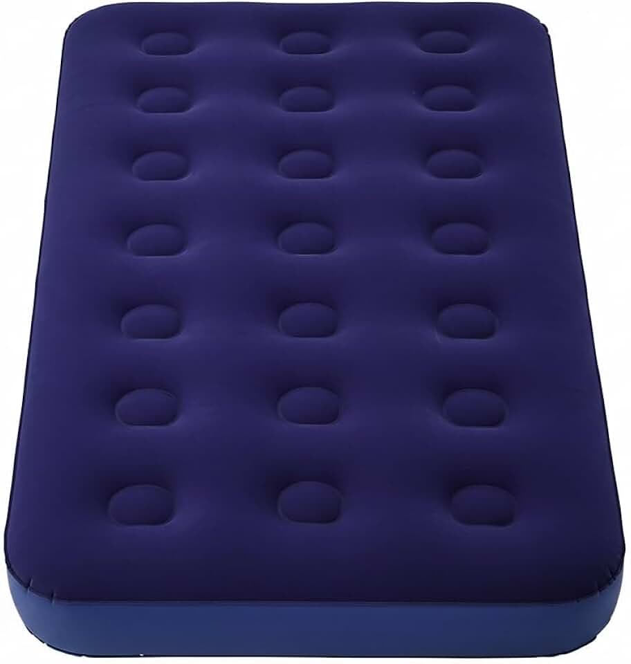 Colchão Inflável Casal Multiuso Reforçado – PVC Espesso com Superfície Flocada, Estrutura em Colunas de Ar Tipo Colmeia, Compacto e Confortável – 186x96x22cm Azul