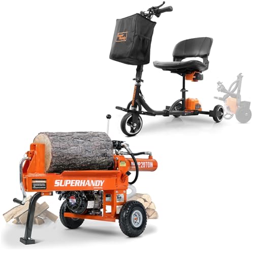 SuperHandy Log Splitter Portable 20 Ton & 3 Wheel Folding Mobility Scooter [Bundle Deal]