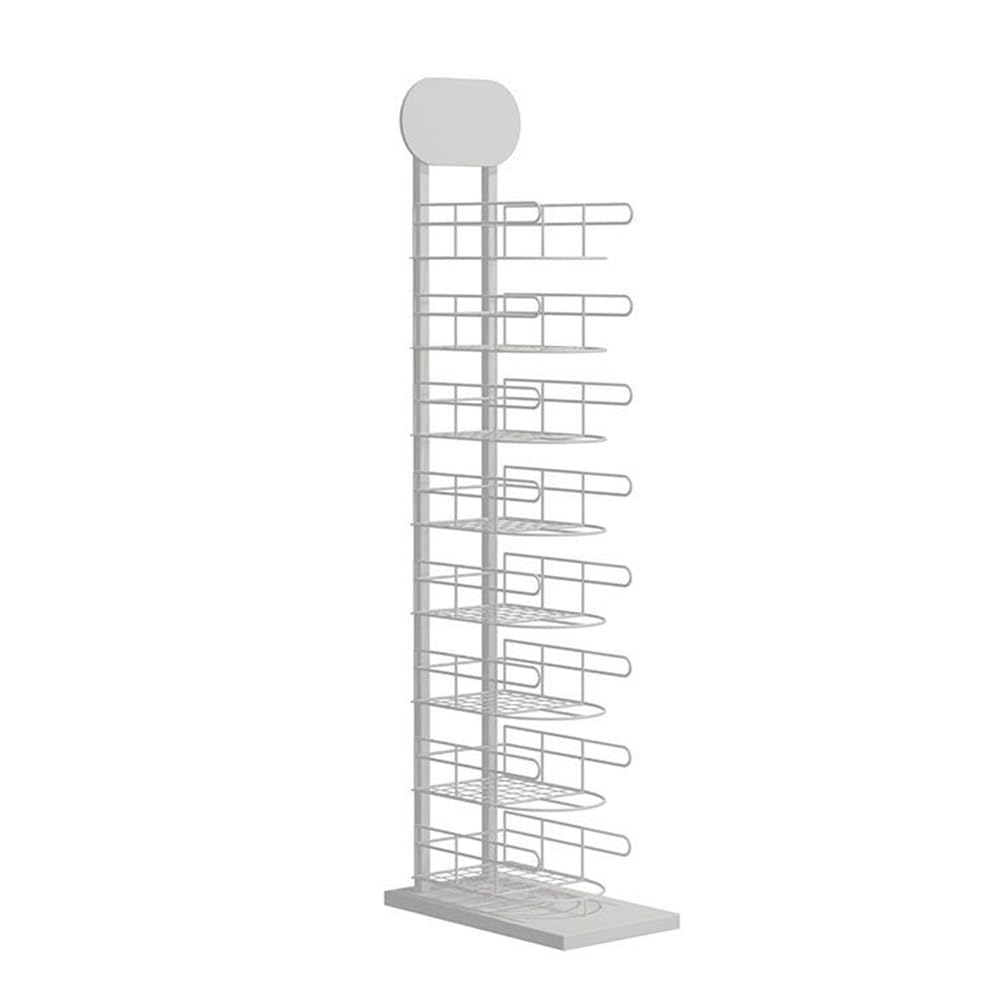 YNBSHGAA Freestanding Retail Display Stand for Hats, Wigs, Helmets, and Shoes - Versatile Storage Solution for Entryway, Garage, Closet, and Corner Organization,White-32x37x130cm