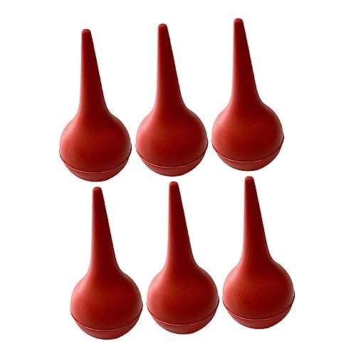 Mikikit 6 Unidades De Bolas De Goma Para Limpieza De Oídos y Nariz De Ñiño Succión Segura, Tamaño Compacto, Color Rojo Para Eliminar Mucosidad, Uso Infantil y Cuidado Nasal