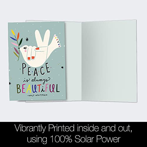 Image of Tree-Free Greetings - All Occcasion Cards - 12 Cards + 12 White Envelopes - Made in USA - 100% Recycled Paper - 4 inchx6 inch - Beautiful Peace (FS54553)