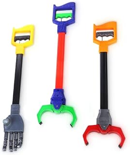 Interactive Toy Grabber, Robot Hand and Robotic Claw, 3 Pc Set, Fun Early Learning and Hand-Eye Coordination Play, Long 18 Inch Arm, Strong Grasping Tool