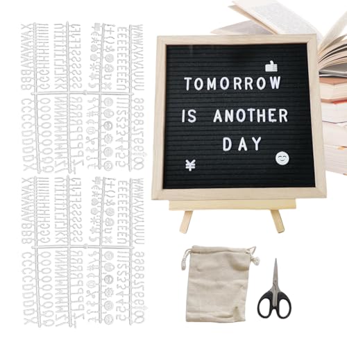 DzpKrka Tablero De Anuncios - Panel De Letras Con Soporte Incluido - Marco de Madera 25X25 cm para Eventos Aula Boda Celebración Cumpleaños Escuela