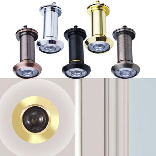Mirilla para puerta con ángulo de visión de 180°, lente de aleación de zinc, para puertas de 42 a 60 mm de grosor, sin cubierta, seguridad para el hogar (plata)(oro) miniatura 6