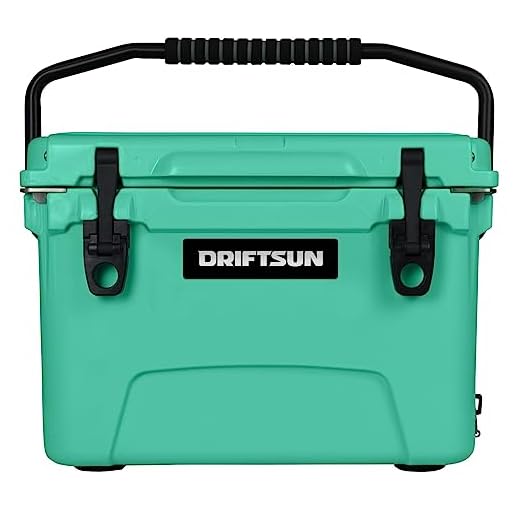 Driftsun 20qt Insulated Ice Chest - Heavy Duty, High Performance Roto-Molded Commercial Grade Cooler (Seafoam Green)