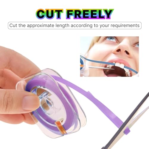 3 Bände Zahn Schleifpapier Zahnzwischenräume in Lila, Blau und Gelb, Ideal für Zwischenräume, Zähne Polieren und Mundhygiene (4mm x 6m)