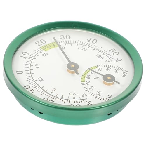 BESPORTBLE Termómetro e Higrómetro Doméstico Colgante 57mm Sin Pilas Para Interior y Oficina, Medidor De Humedad y Temperatura Compacto En Color Verde, Herramienta Práctica Para Hogar y Terraza