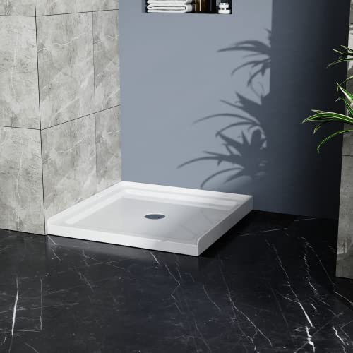 36X36In Shower Base White, Centered Drain And Single-Threshold #TOP7