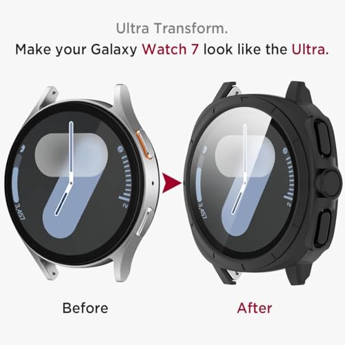 Image of Oboe Screen Protector PC Case 44mm Ultra Appearance Cover 'Compatible with' Samsung Galaxy Watch 7 44mm Watch (Black) [Watch NOT Included]
