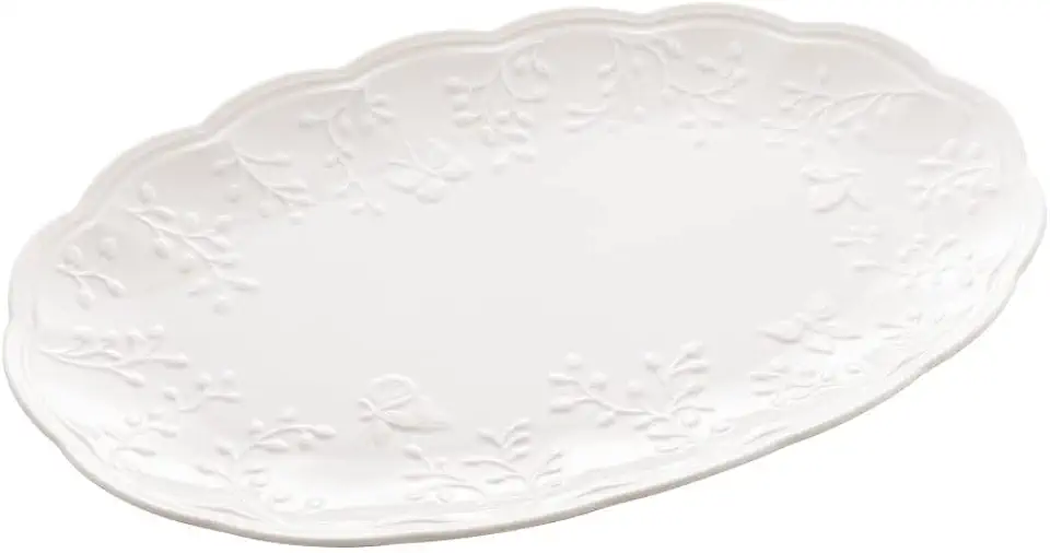LYOR - Travessa de Porcelana New Bone Butterfly Flower 31,5cm x 21cm x 2,5cm