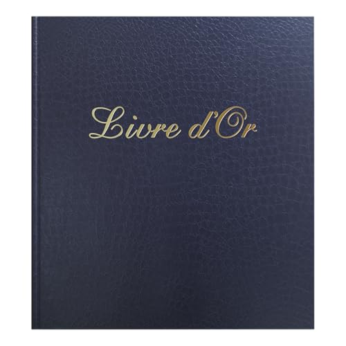 Livre d'or Prestige Exacompta bleu idée cadeau de mariage original couverture croco chic