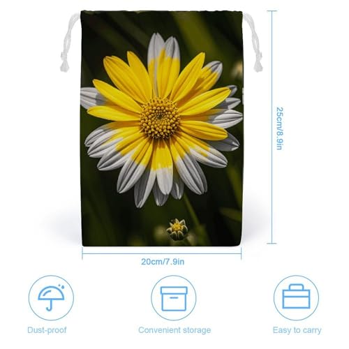 Drawstring Storage Bag Sports Cinch Sack Yellow Gray Flower Gym String Bags for Travel Swimming Beach2