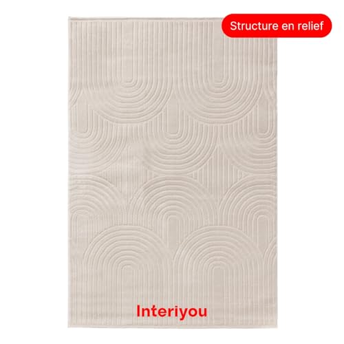 Tapis Cannes 200x300 Crème Design Scandinave Interiyou