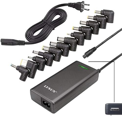 Universal Laptop Charger 90W - Slim AC Adapter Power Supply Cord with USB Port for Mobile/Tablet - Premium Quality - 5-24V -Compatible with Dell Lenovo Toshiba Acer Asus Gateway IBM and Most Notebooks