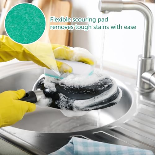 Image of SiliFine 100 Pcs Dish Sponges Bulk for Cleaning Multicolor Non Scratch Scrub Dual Sided Heavy Duty Kitchen Sponges for Dishes, Cleaning Household, Bathroom, Car Wash