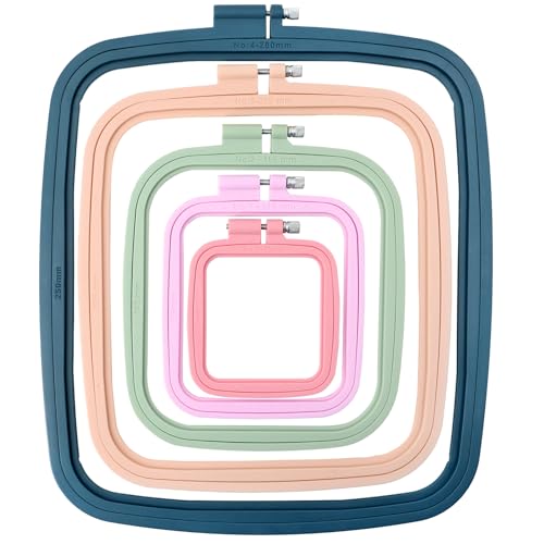 MUFEKUM 5 Pcs 5 Size Square Embroidery Hoops 3" 4.3" 6.5" 8.7" 11" by MUFEKUM - Used condition - US$18.99