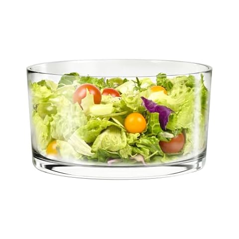 KITEISCAT Glass Salad Bowl - Versatile 118oz Trifle and Fruit Bowl - Elegant & Long-Lasting for Serving Salads, Dessert Cover